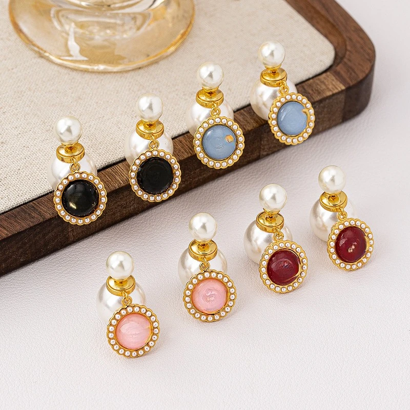 合金耳饰 1159猪鼻子25新款耳钉女圆形耳钉小香风