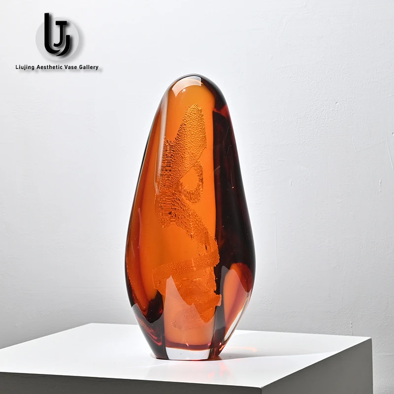 琉境 当代意式厚重琉璃摆件 室内玄关餐厅边几柜摆设装饰奢华饰品