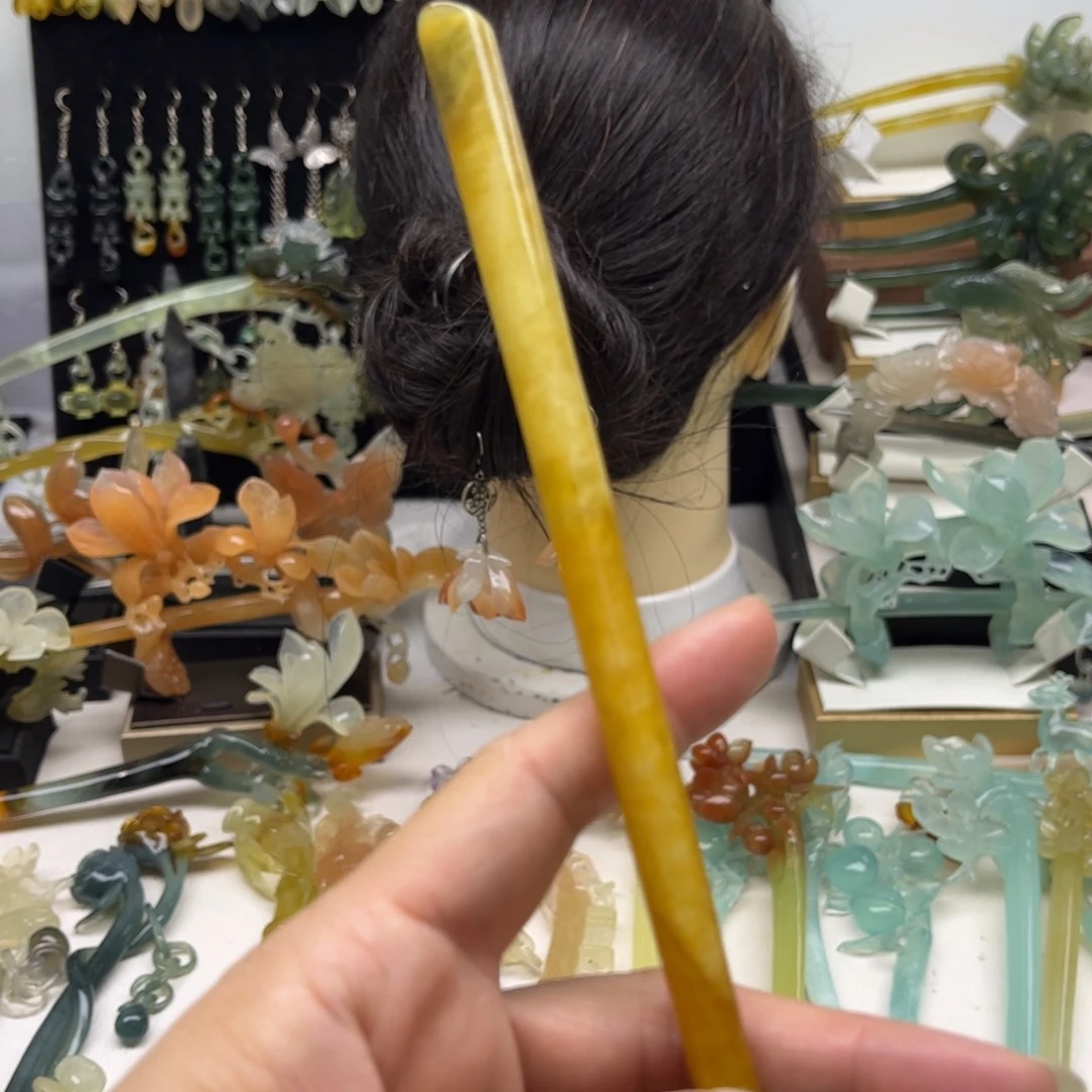 蛇纹石玉合金发簪