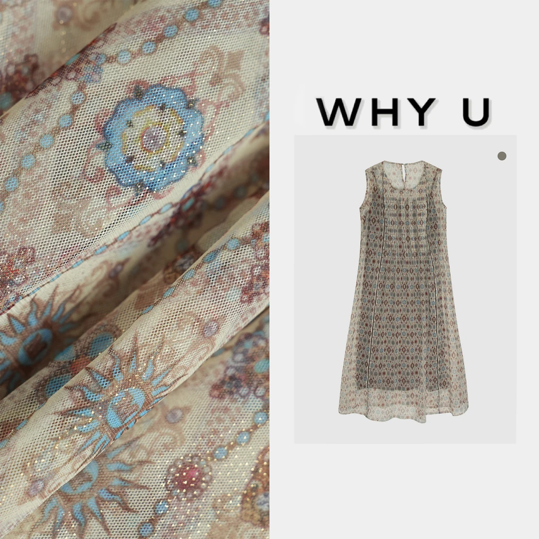 WHYU夏季新款极简休闲宽松印花连衣裙【小满】25SS