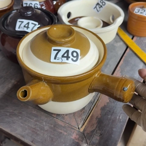 泥塑磁州窑测把茶锅陶瓷