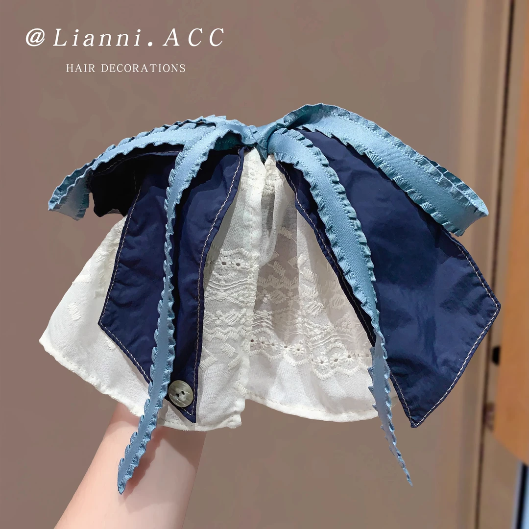 法式大号蝴蝶结发夹缎面高级感后脑勺马尾夹新款气质鲨鱼夹子头饰