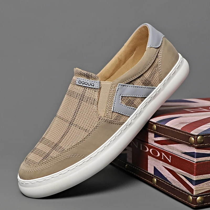 25024 男鞋休闲百搭懒人鞋夏季新款透气网面一脚蹬布鞋男士软底鞋