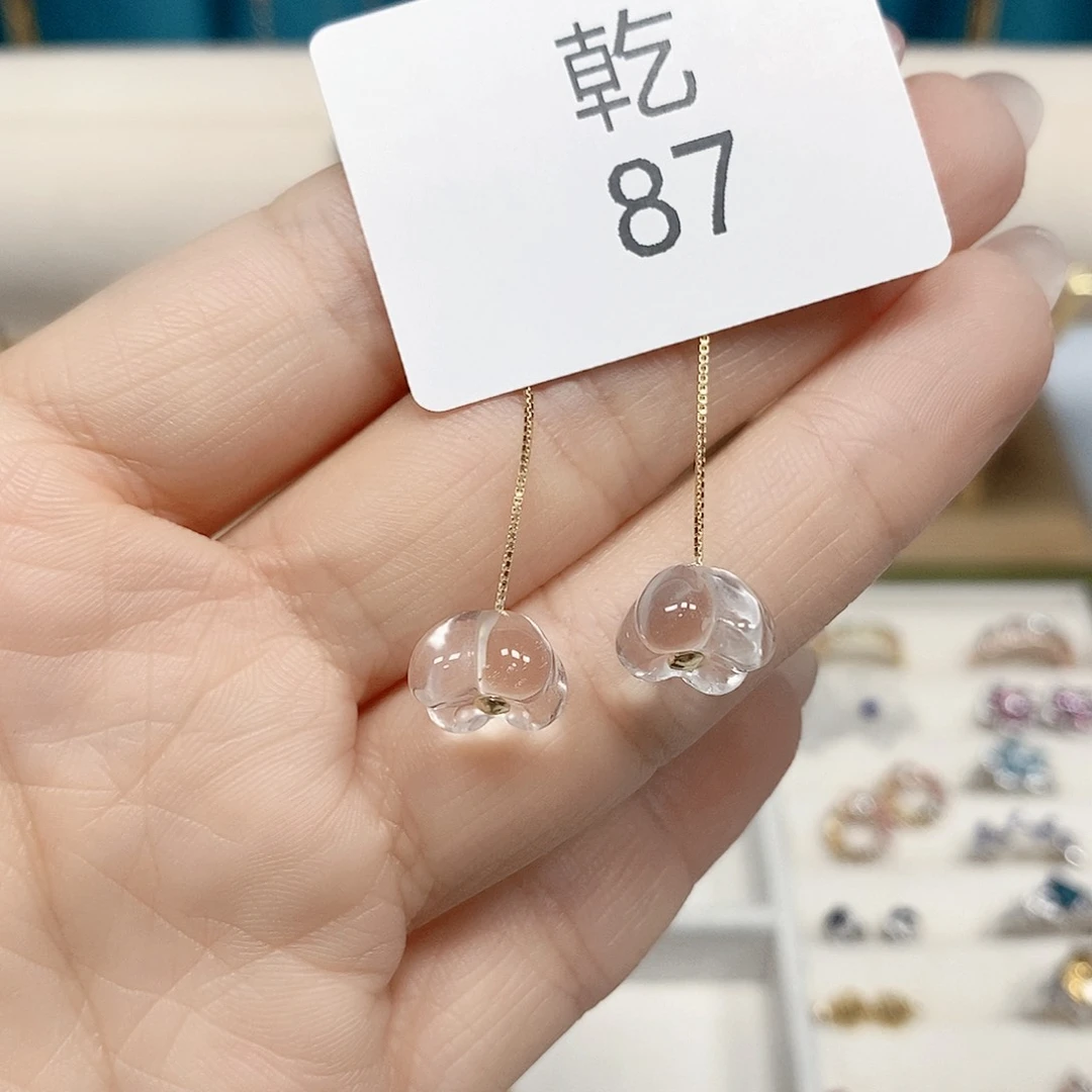 水晶耳饰银S925镶嵌乾87