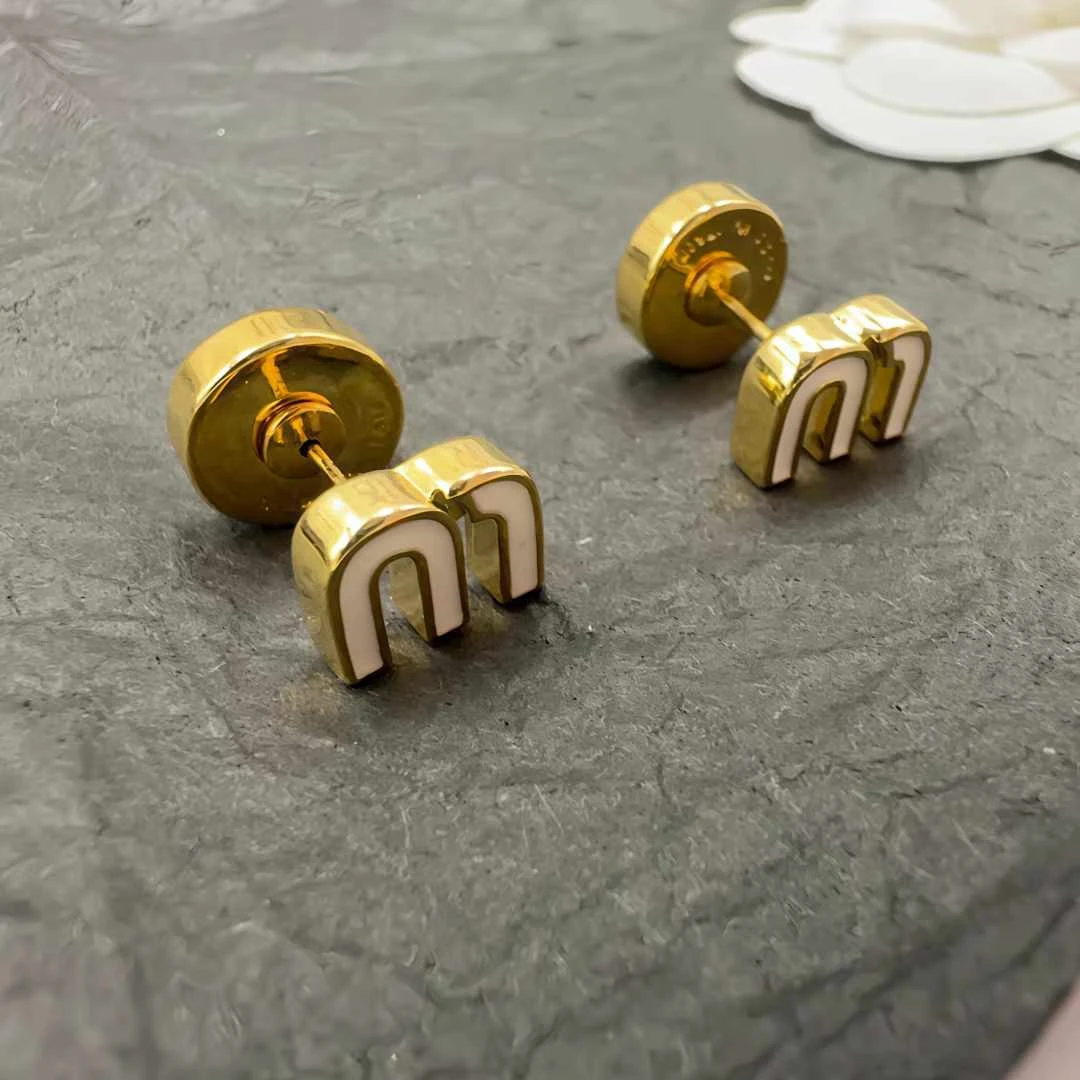 字母m耳钉轻奢时尚气质 8115