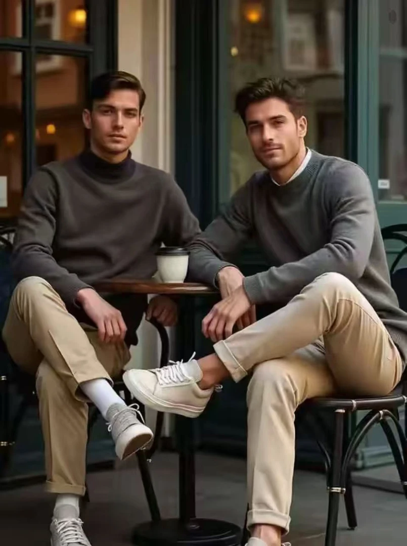 2025-M男羊毛衫保暖秋冬季防寒情侣经典百搭商务半高