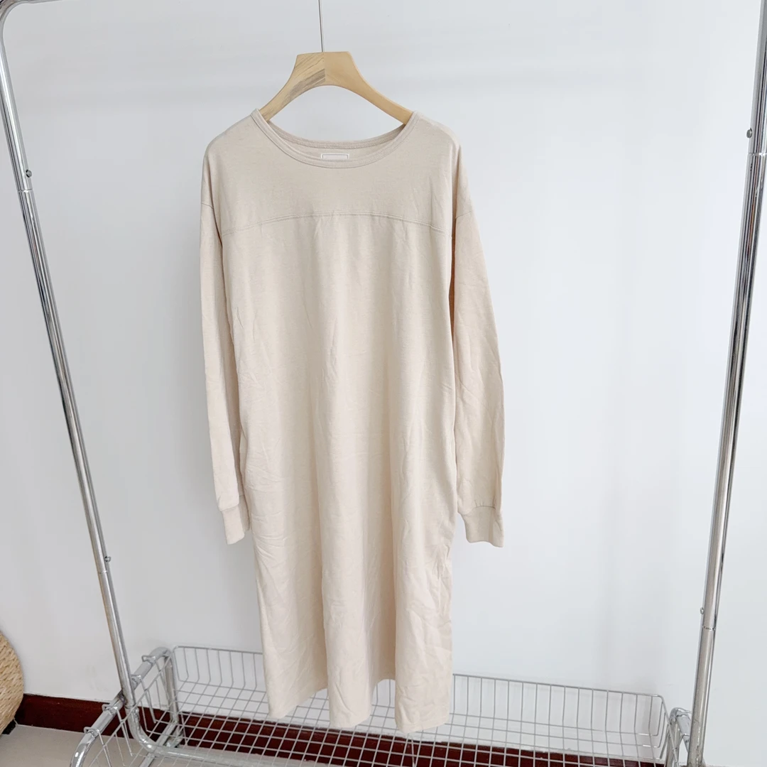 B114 秋款棉质圆领休闲套头长袖卫衣裙