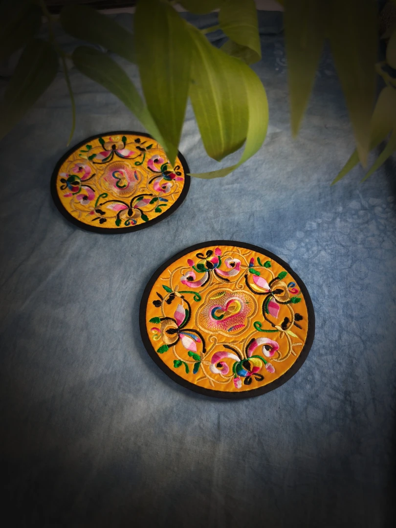 创意隔热防烫防水民族风手工刺绣餐桌垫隔热垫茶垫杯垫复古送礼