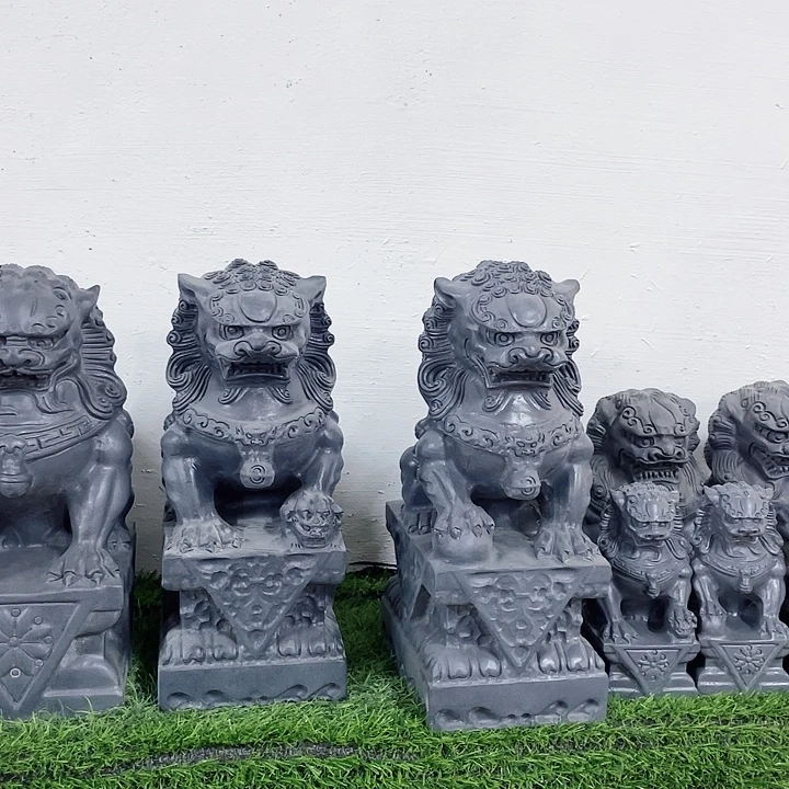 石材青石狮子高30一对