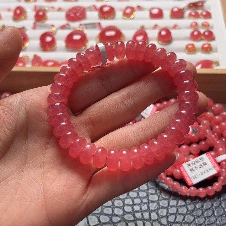 未镶嵌菱锰矿（红纹石）手绳