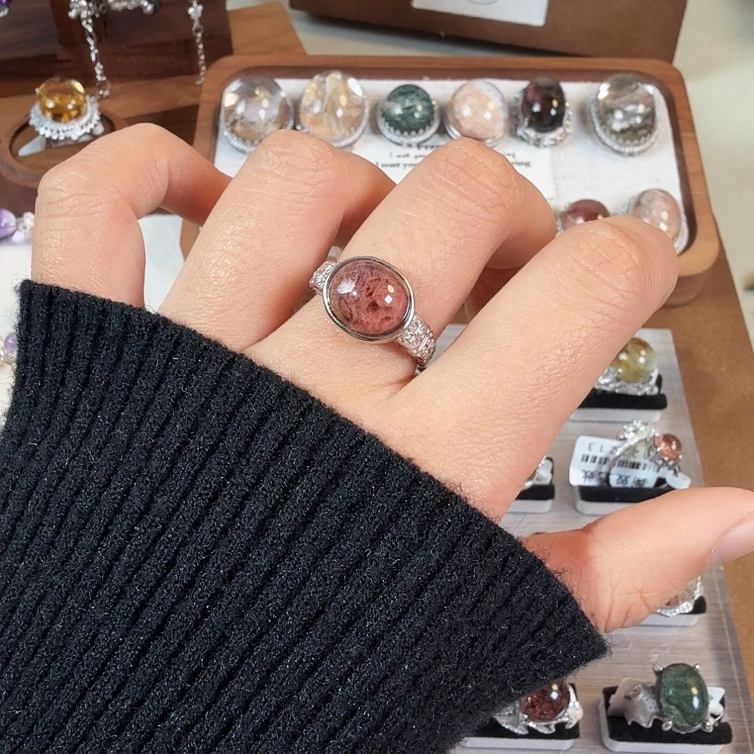 银S925镶嵌戒指水晶