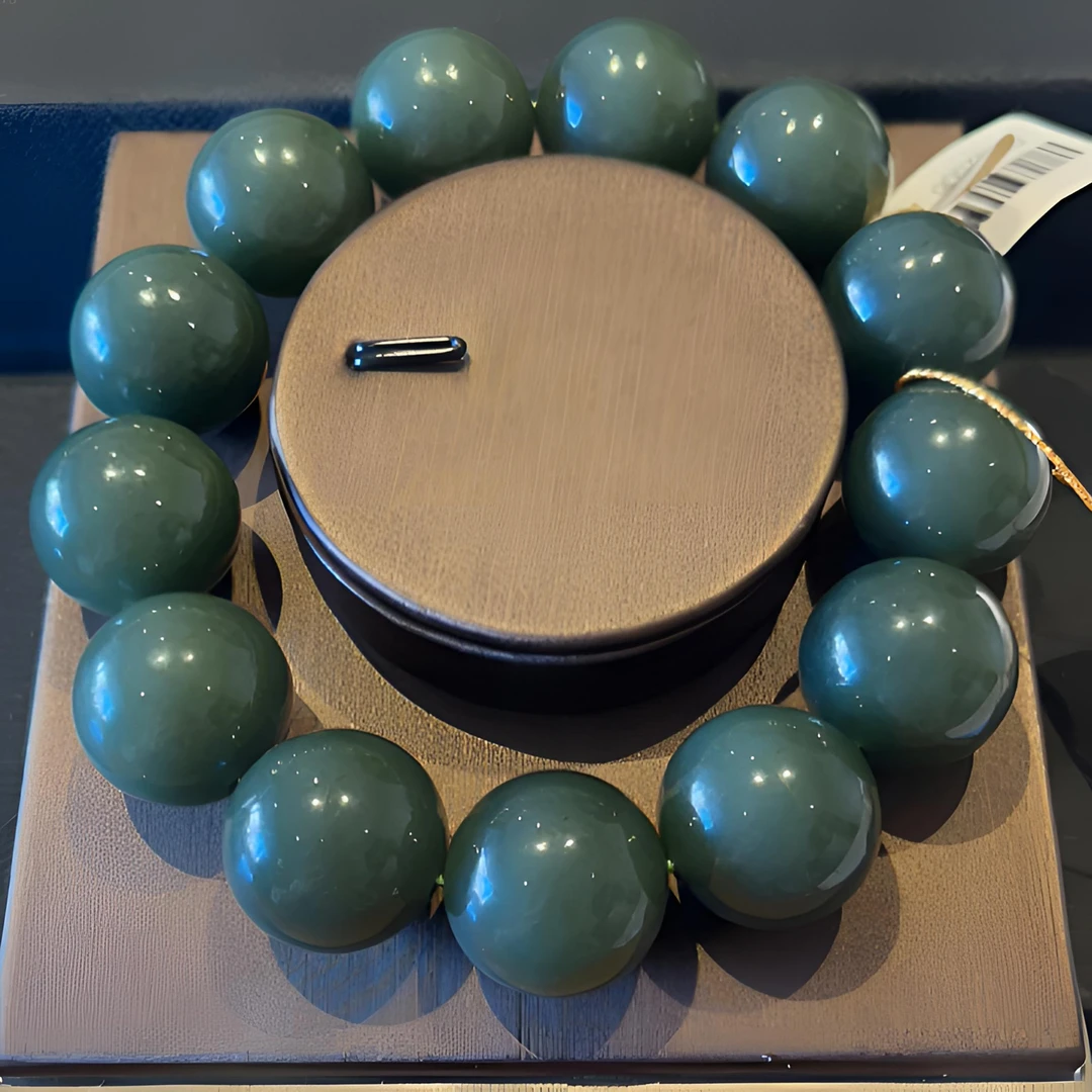 卡18和田玉墨绿手串ZZ150-1