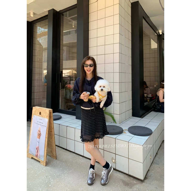 大头黑STUDIO【茧语轻衫】2025女夏休闲上衣半裙套装D225A07431-1