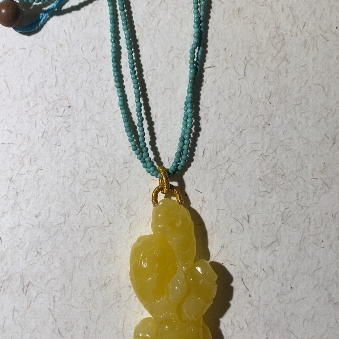 琥珀未镶嵌手链蜜蜡禄根项链