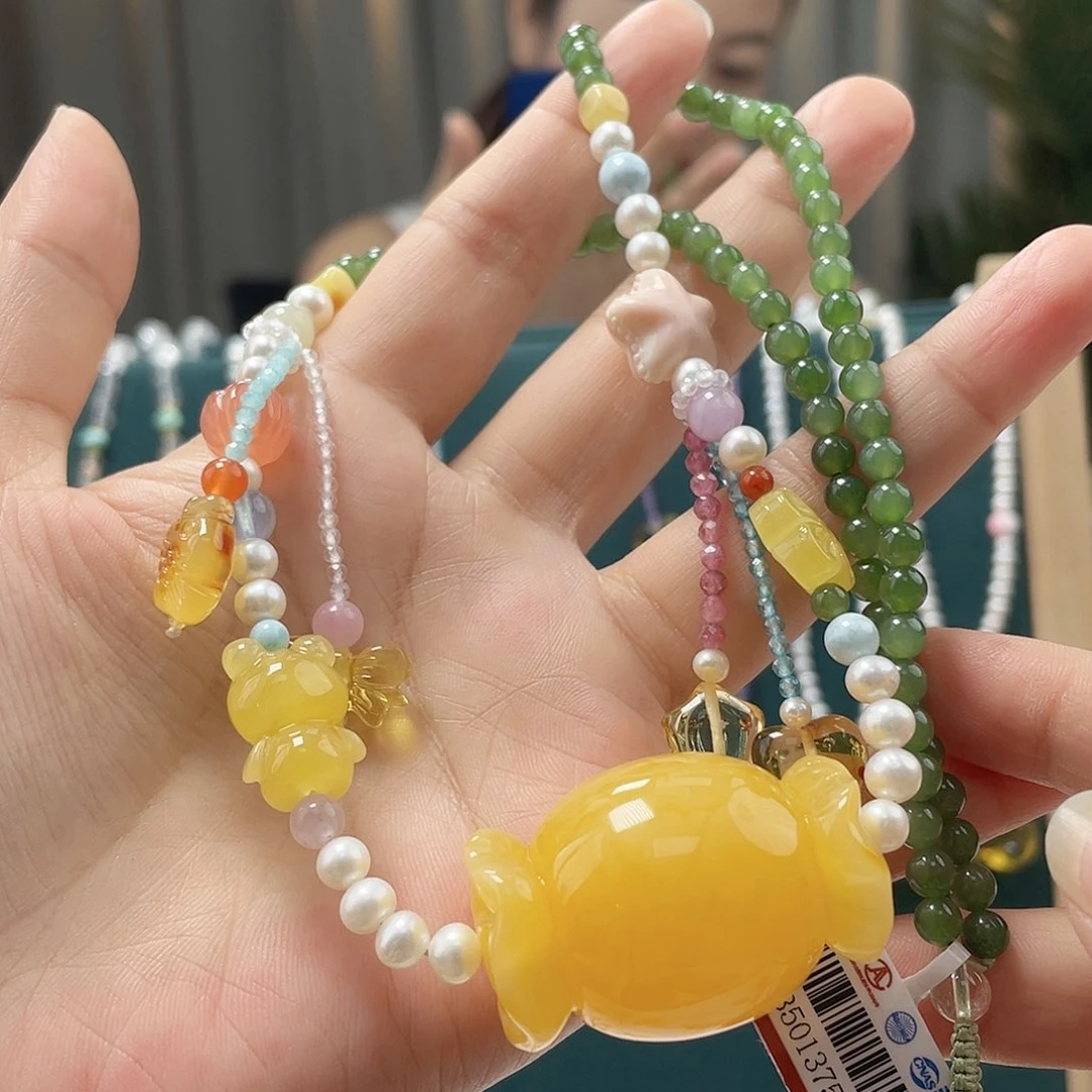 未镶嵌琥珀裸石蜜蜡吊坠