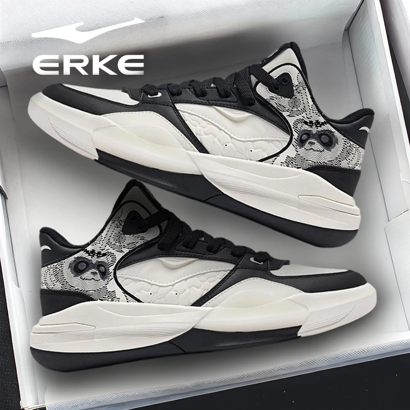 电池熊猫3V2丨鸿星尔克新款情侣齐天大萌潮鞋高帮板鞋休闲运动鞋