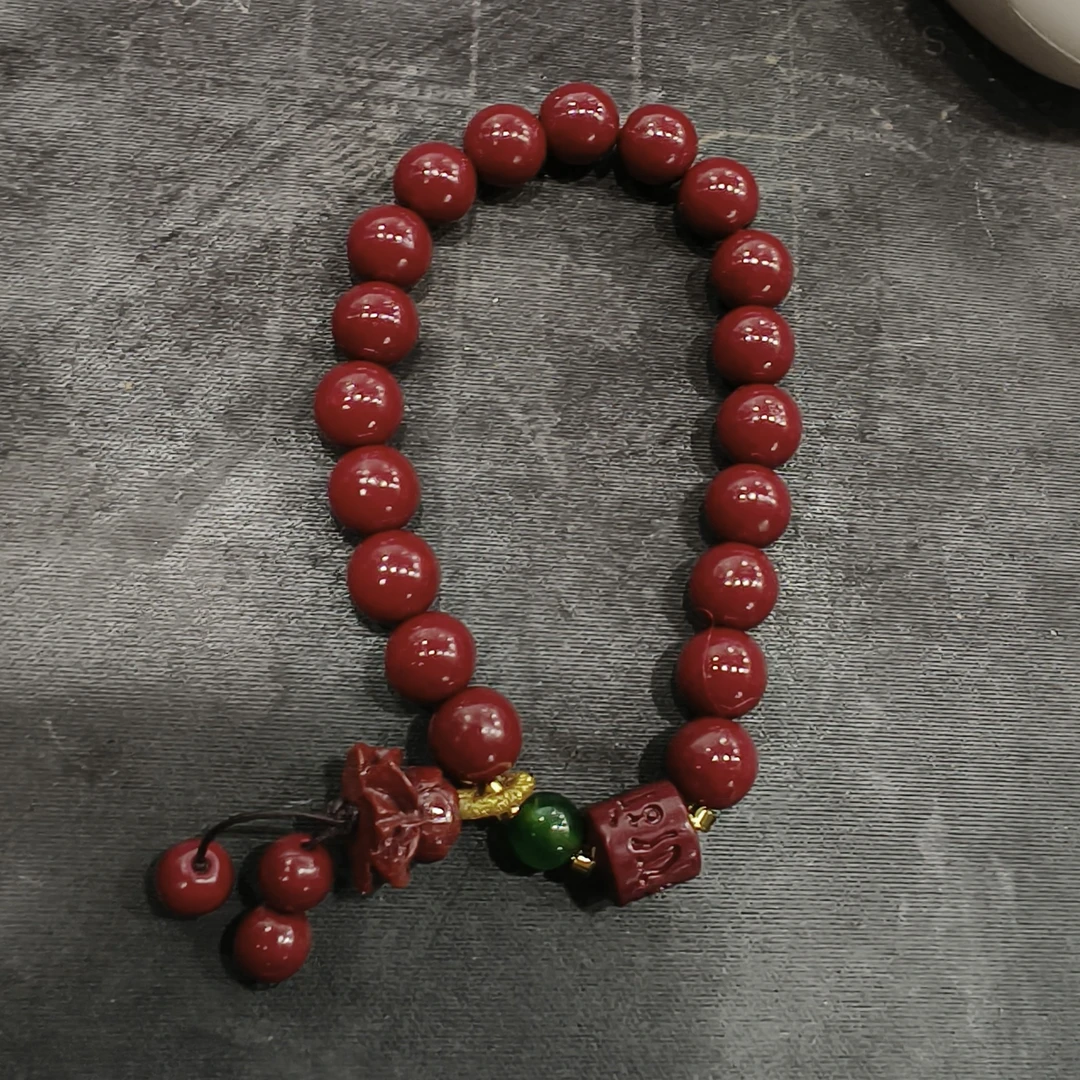 非金属羽毛手链 女款轻奢红色手链