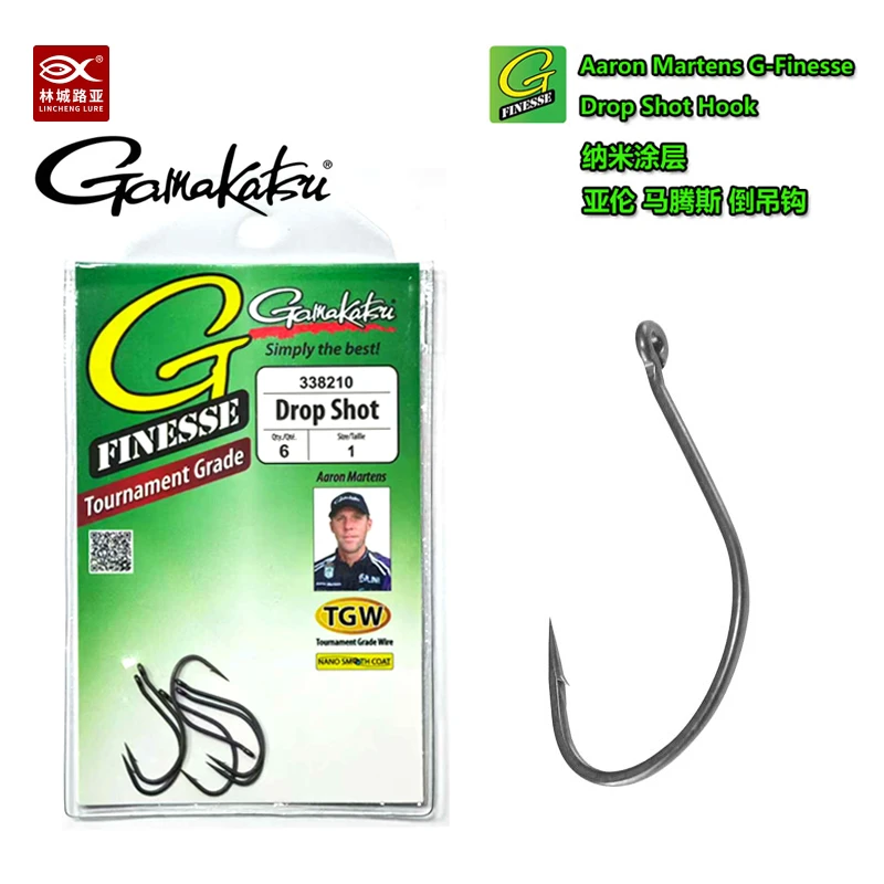 Gamakatsu伽马卡兹G-Finesse亚伦马腾斯纳米涂层竞技倒钓钩路亚钩