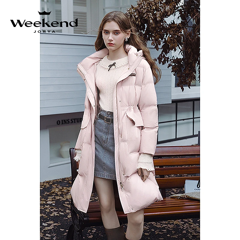 卓雅周末冬季欧包连帽长款鹅绒面包羽绒服Q261089C