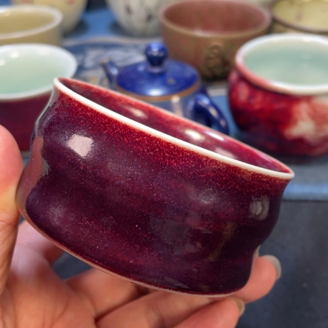【闪购商品】摆件钧瓷手工竹节杯