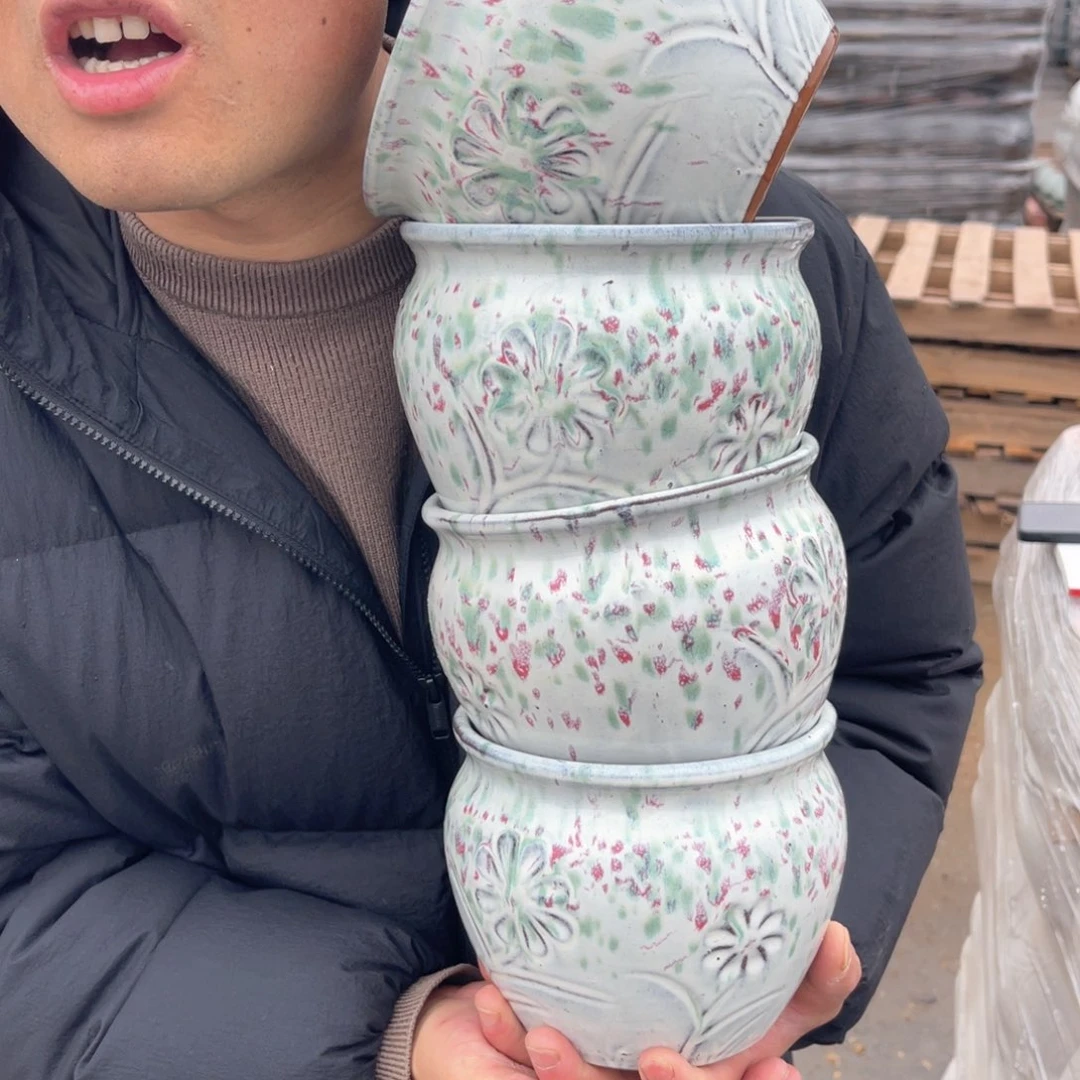 红陶杨杨花盆0215-1009