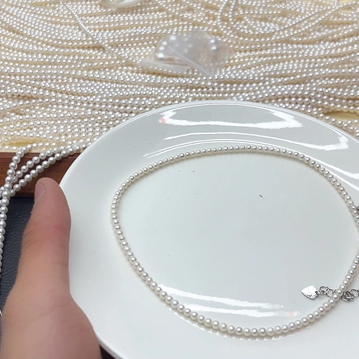 淡水珍珠天然珍珠项链银S925镶嵌7