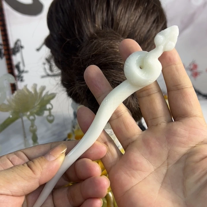 未镶嵌蛇纹石玉发饰