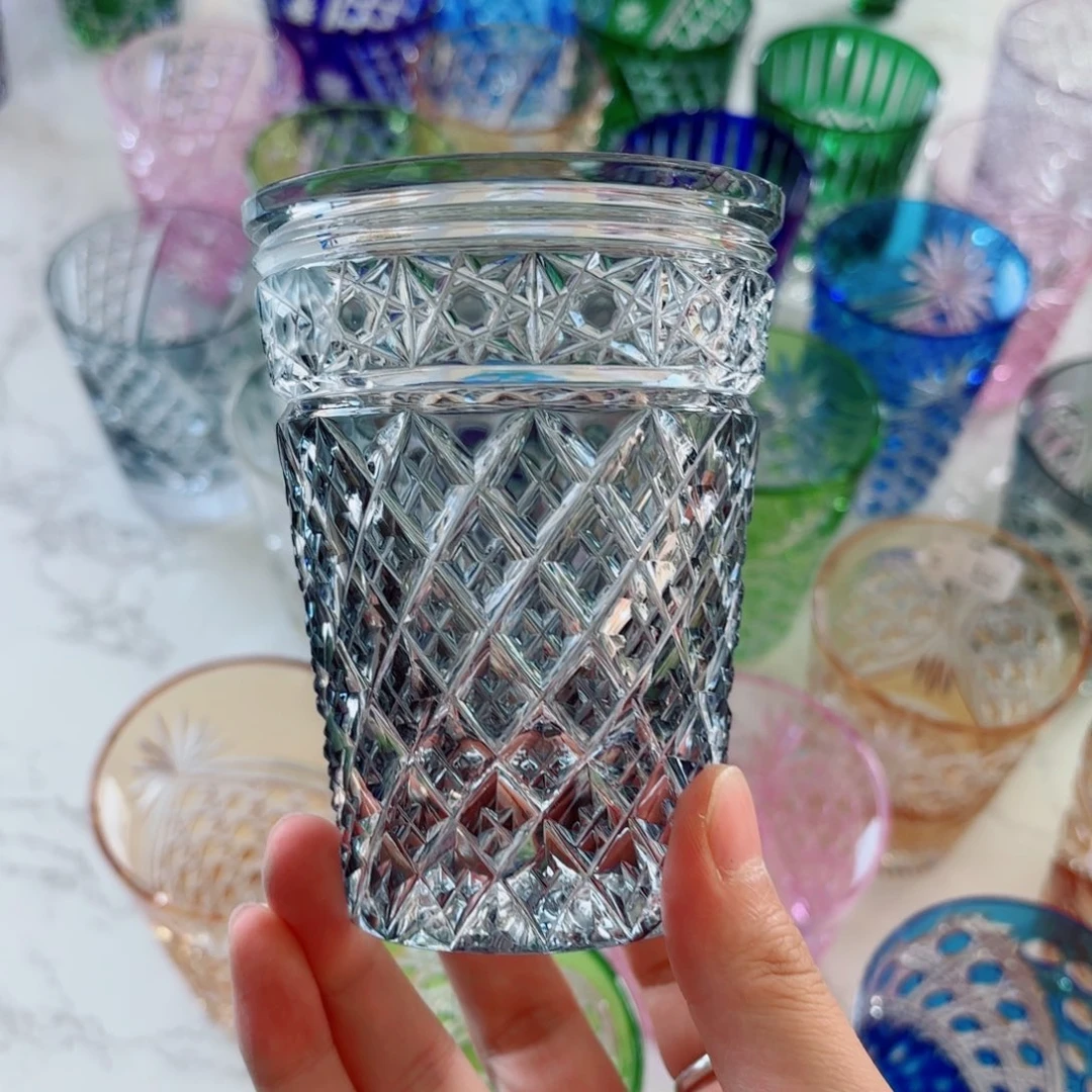 水晶玻璃平底款灰色水晶杯