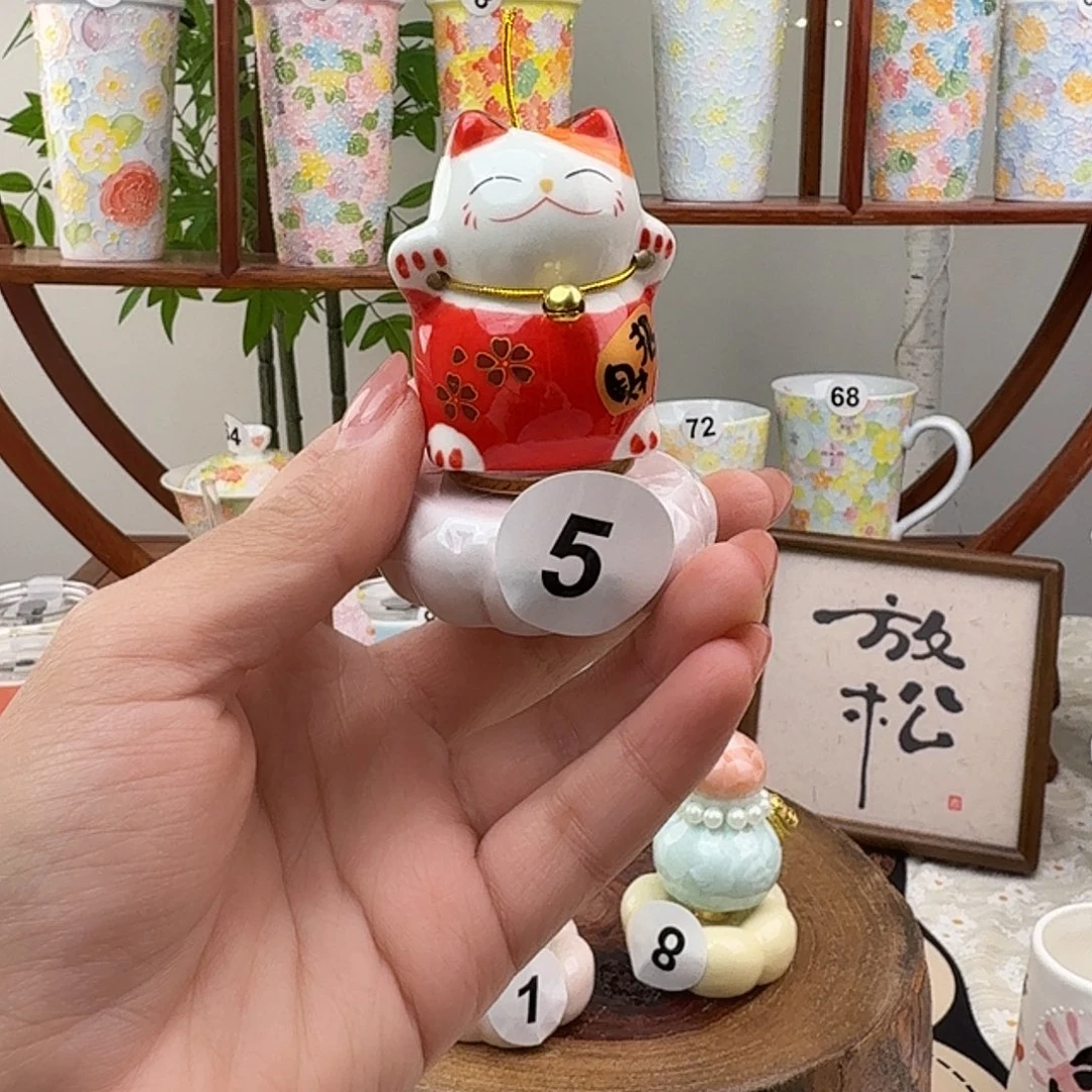 陶摆件5景德镇手绘高温釉下彩