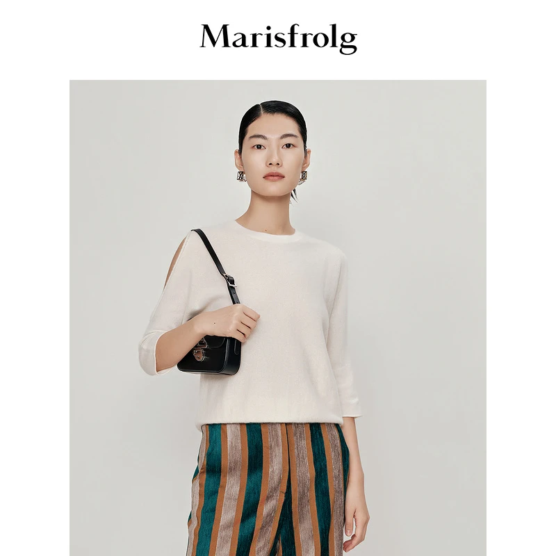 【达人专享】玛丝菲尔春季休闲时尚经典百搭O2针织衫A1KT1906M