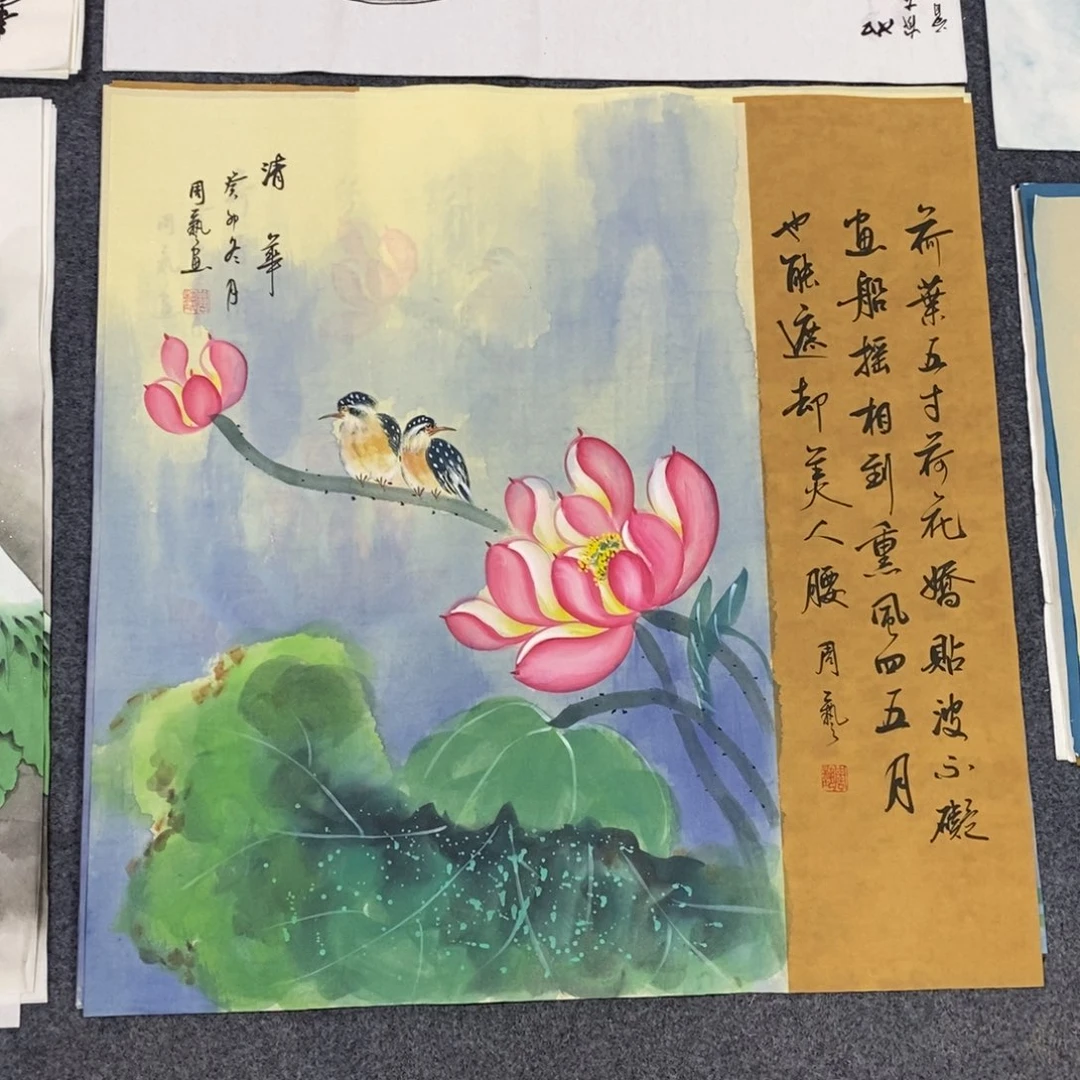 国画尺寸70✖️70精品手绘斗方