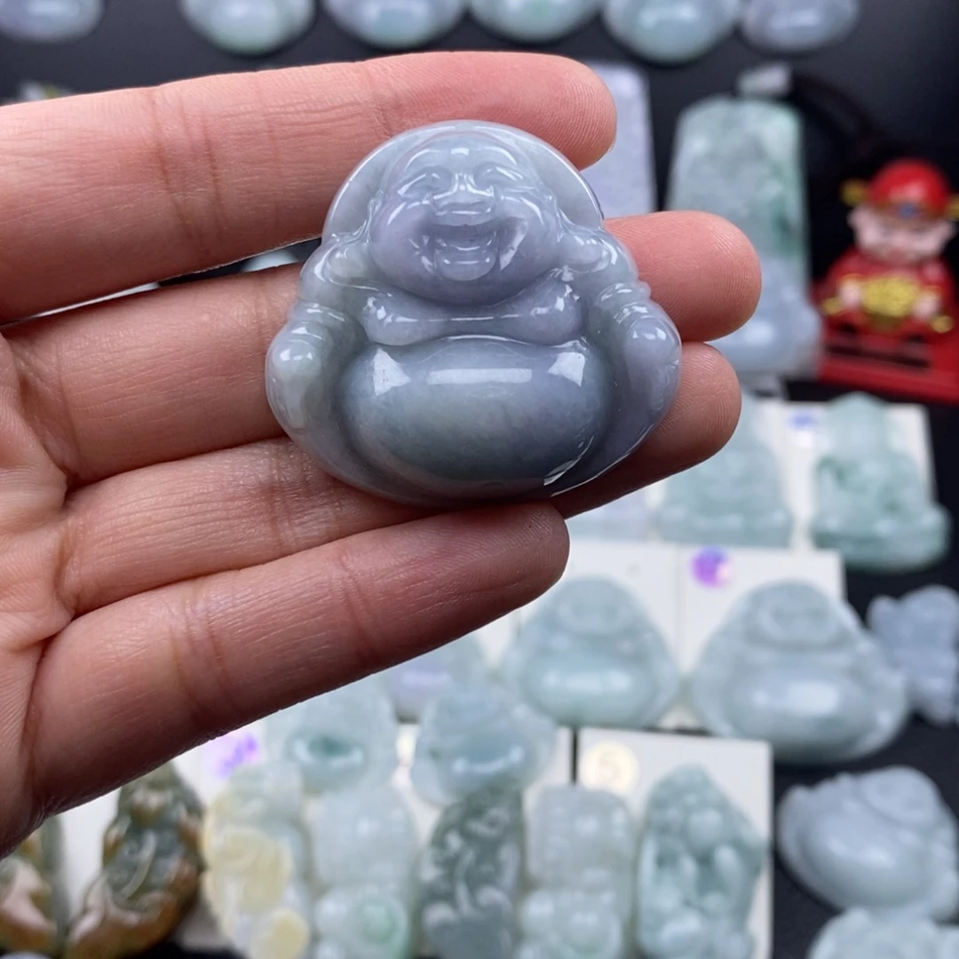 翡翠未镶嵌颈饰36尺寸佛公厚装