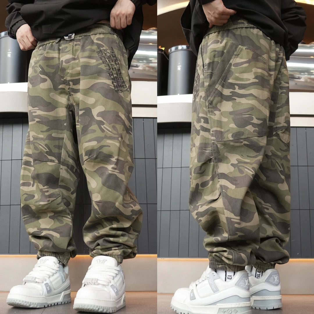 秋上新迷彩工装棉布刺绣宽松束脚休闲裤207