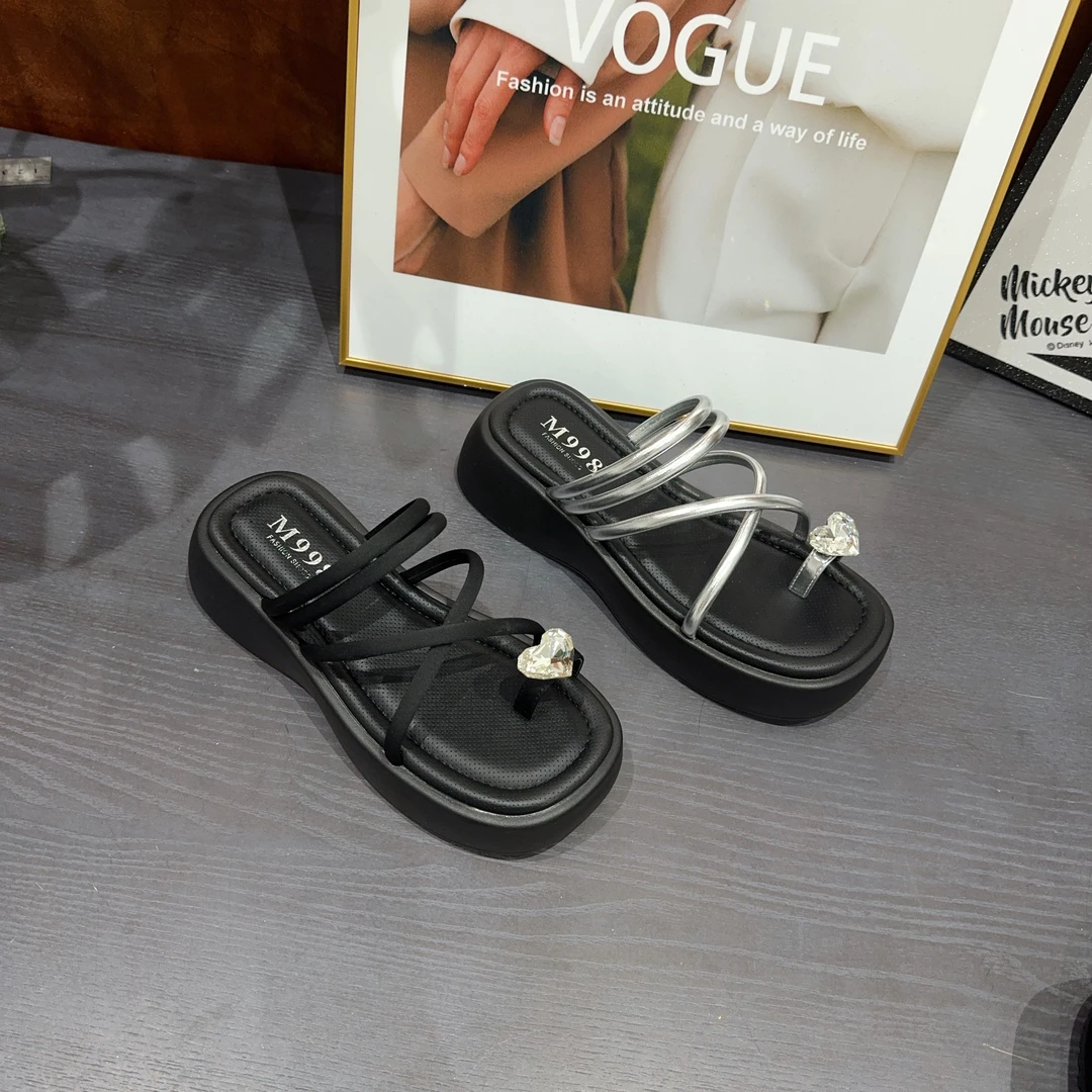 880-15 厚底一字带套趾女拖鞋