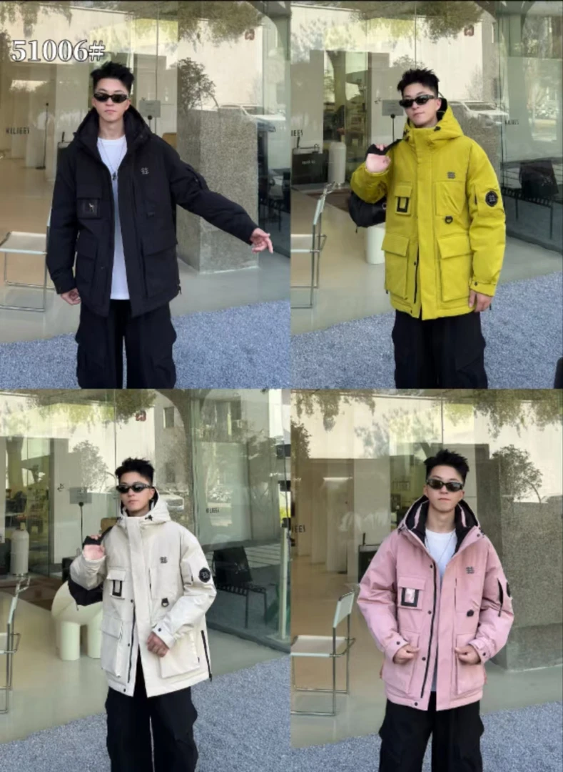 【辉哥】51006-加厚工装冬男士户外连帽宽松运动休闲防寒服非标