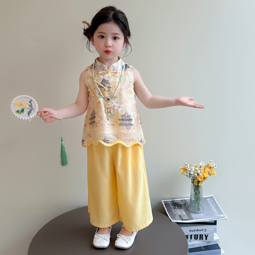 女童夏季汉服套装2025新款儿童新中式国风夏装女宝宝薄款古风童装
