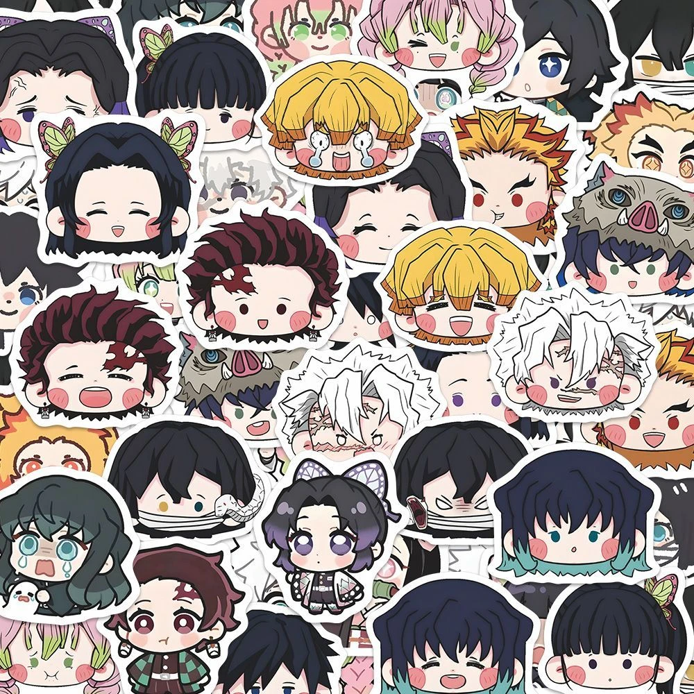 282贴鬼灭之刃小表情贴纸Q版头像动漫二次元可爱呆萌装饰手机diy