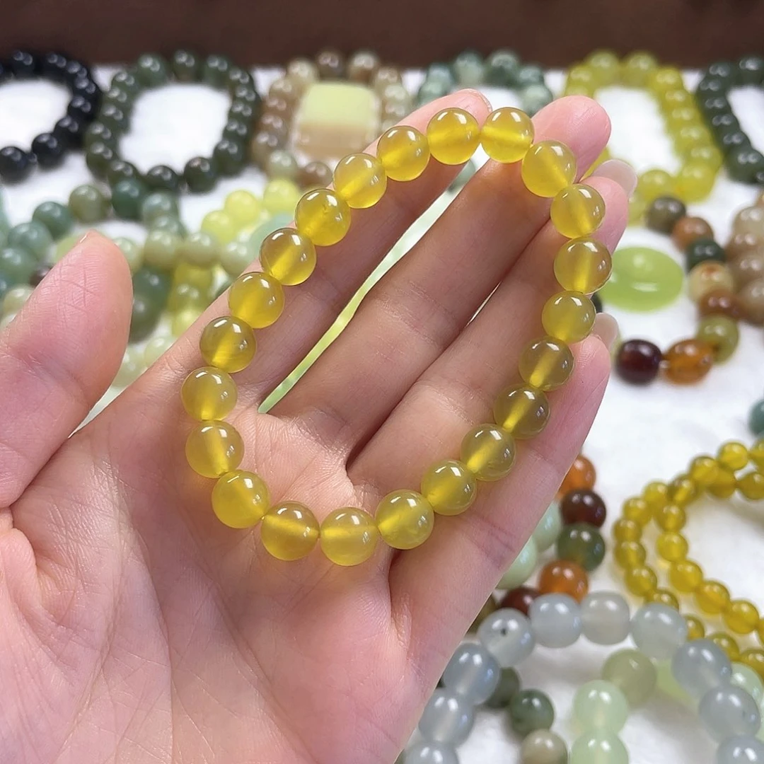 未镶嵌蛇纹石玉手串纤*