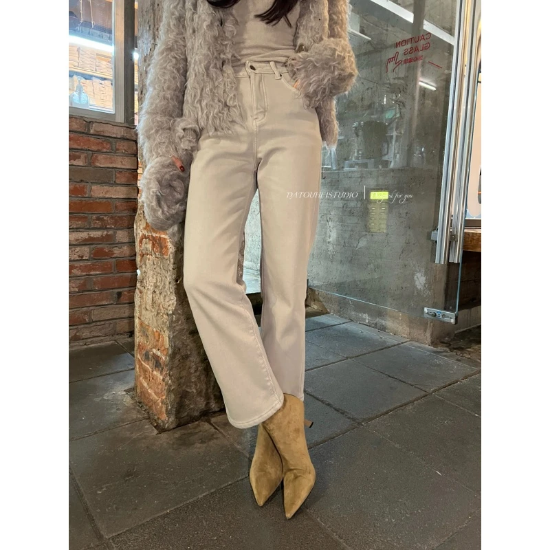 【DATOUHEI 秋冬新品】“复合绒牛仔"加绒九分牛仔裤D225X20776