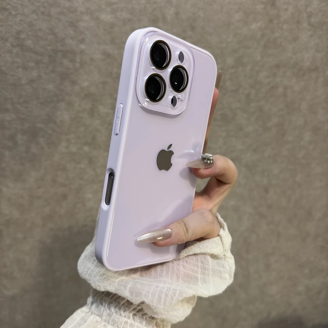 新款玻璃壳适用苹果16promax手机壳15pro多巴胺14小众13网红女款