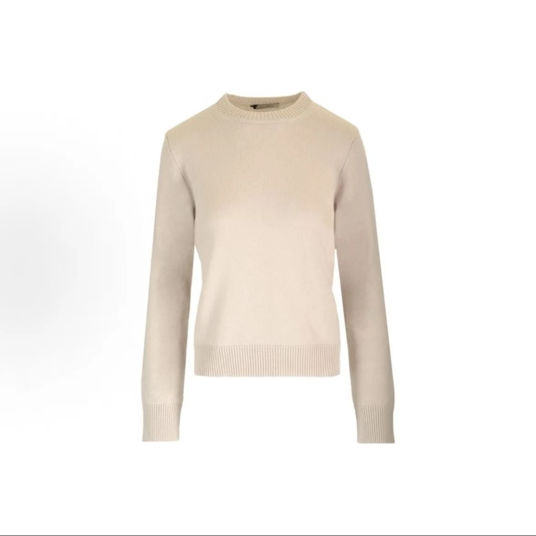 未使用 MaxMara ’S MAX MARA 圆领长袖纯色毛衣 女款 米色