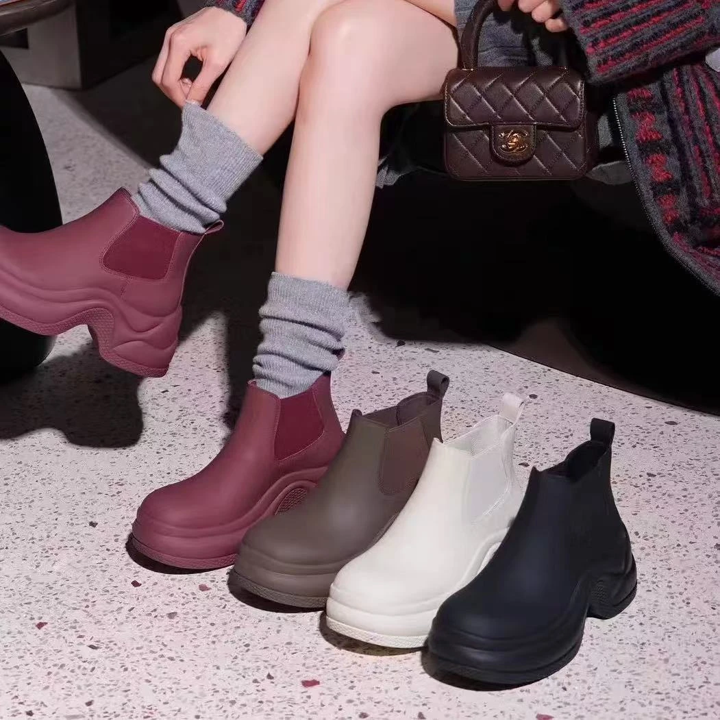 现货A3｜真皮棉里时髦切尔西套筒靴女｜拍小一码｜1573