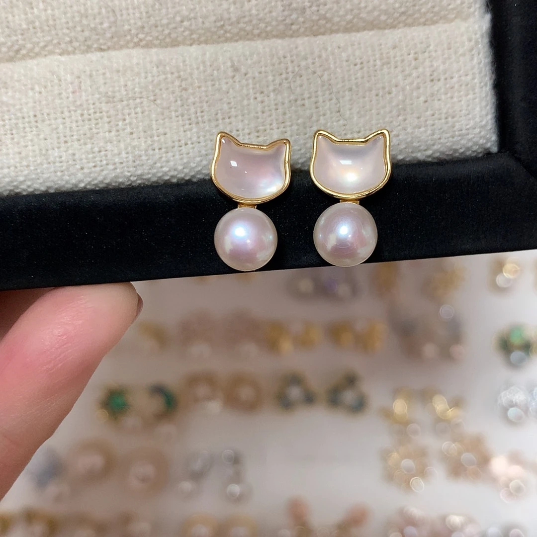 淡水珍珠耳饰合金