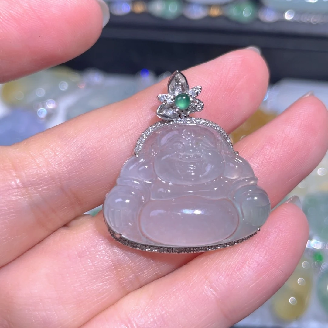 颈饰18K金镶嵌翡翠翡翠