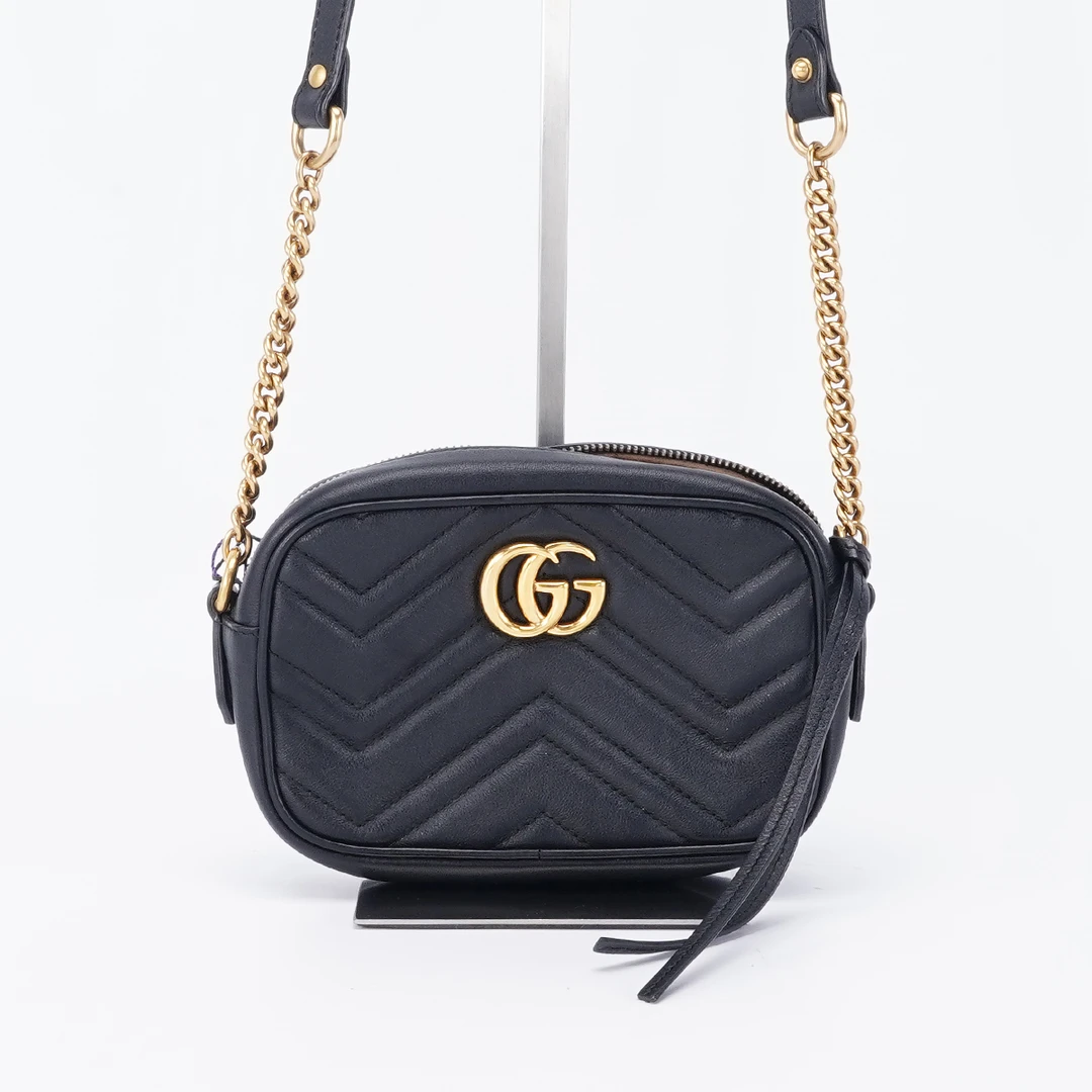 95新 GUCCI/古驰  【白菜】马蒙相机包小号黑色/BG22004995