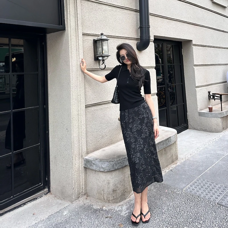 LINN【极简结构】4/10夏季新款松紧腰半身裙M25MS281-2