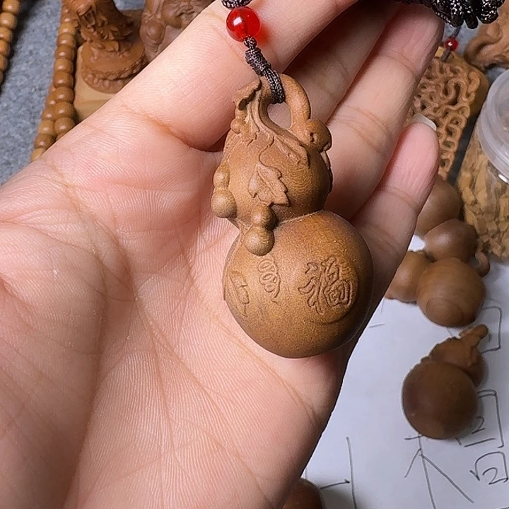 手串/手链檀香木老山檀香黑肉满工福字葫芦