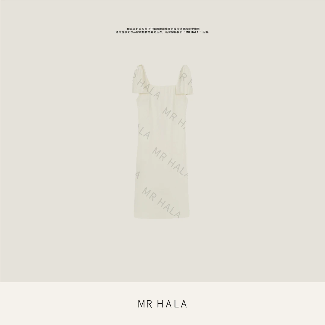 MRHALA 庆余法产亚麻结饰连衣裙女 LQ40460