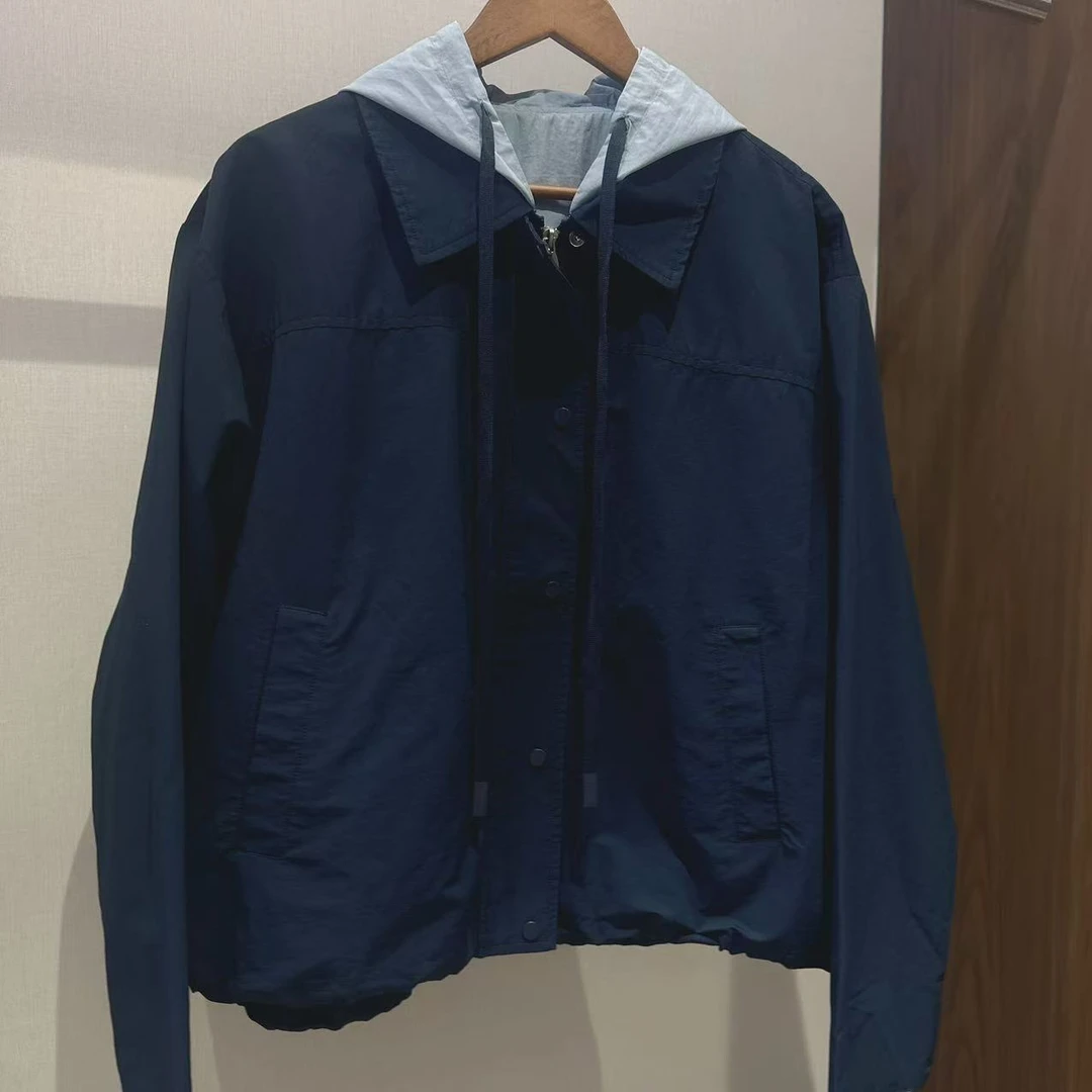 休闲连帽风衣外套0819