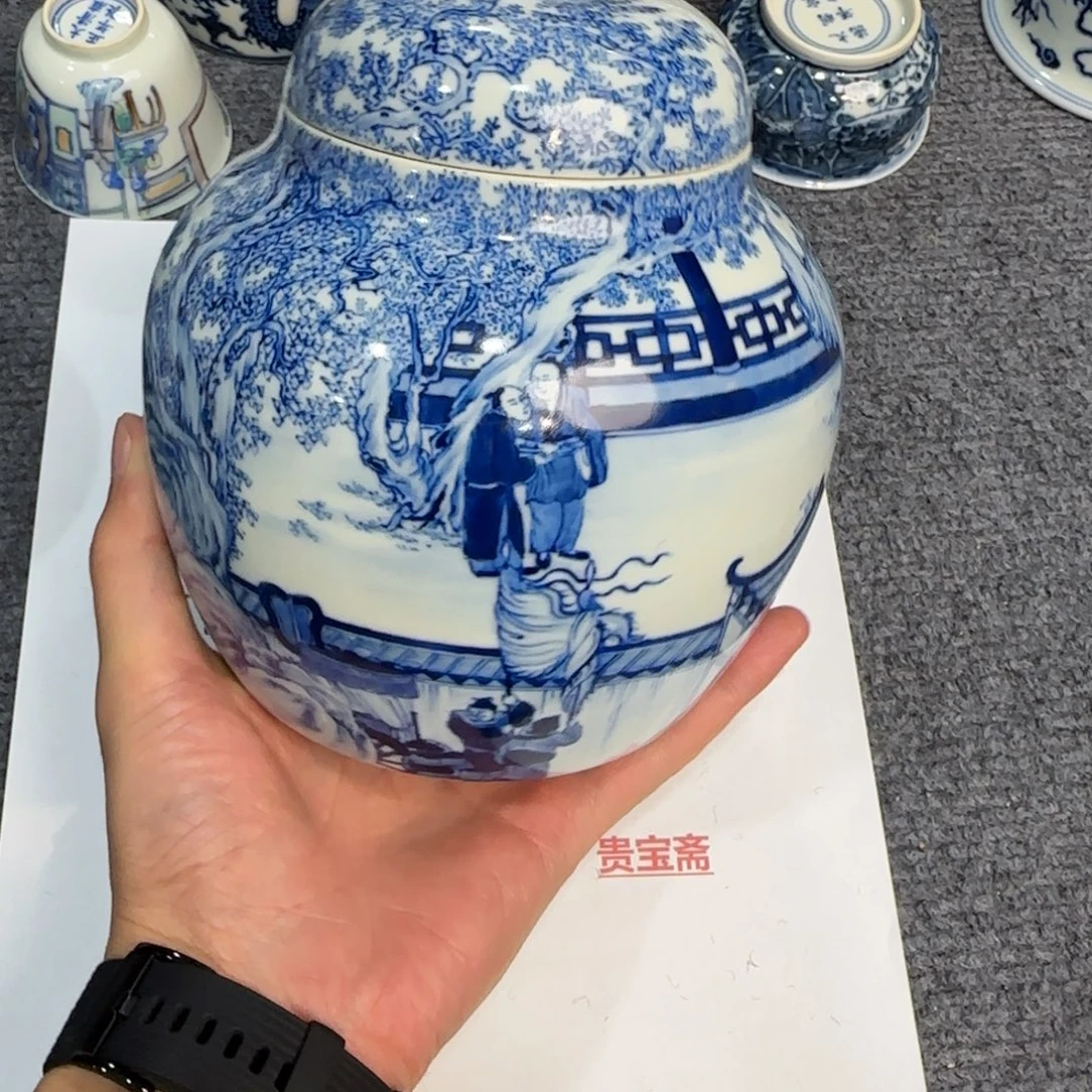 瓷杯子当代仿古精品全手工